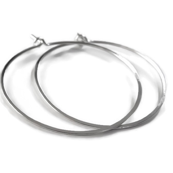 Medium/Mid Sized Classic Wire Hoop Earrings - Picture 8 of 14